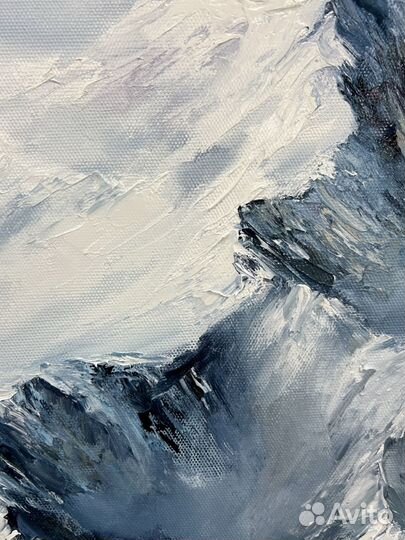 Картина маслом Горы в снегу