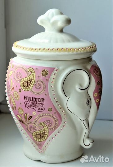 Банка для чая, конфет. Слон. Фарфор