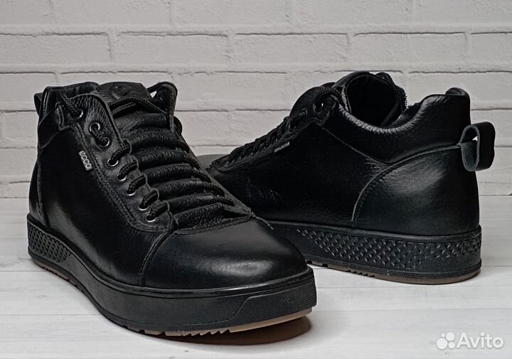 Кросовки мужские зимние кожаные