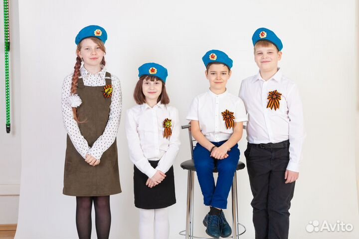 Детские голубые вдв береты