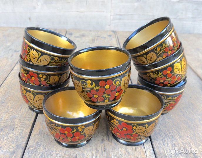 Хохлома- набор деревянной посуды