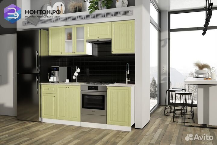 Кухня Хозяюшка 2.1 м фисташка