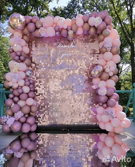 Фотозона из пайеток аренда