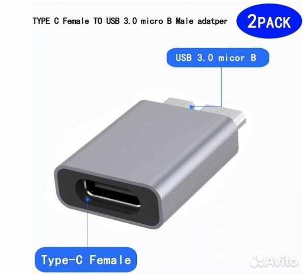 Адаптер USB 3 Type-C Female to USB 3 Micro B Male