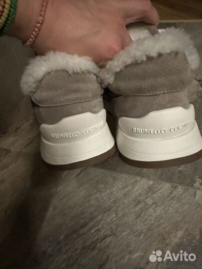 Brunello cucinelli кроссовки с мехом