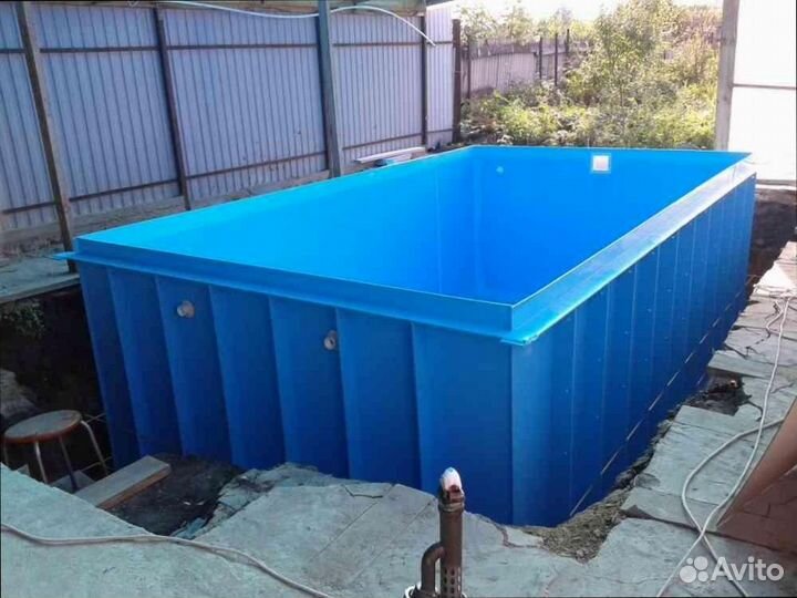 Бассейн прямоугольный полипропиленовый с гарантией