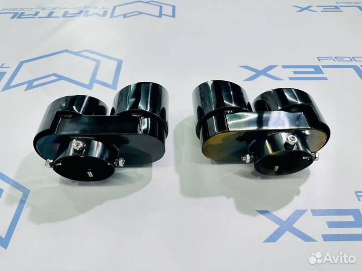 Насадки BMW G14 G15 G16 в M стиле, чёрный хром