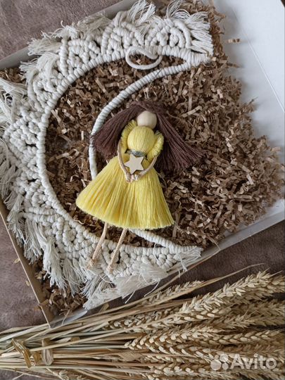 Кукла ручной работы макраме оберег, подарок