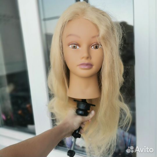Голова манекен натуральные волосы