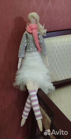 Текстильная интерьерная кукла тильда