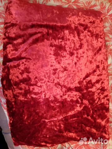 Ткань плюш советский алого цвета