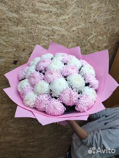 Букет корзина цветы 501шт розы хризантема