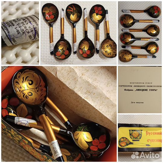 Деревянные ложки хохлома, СССР, новые 1983г