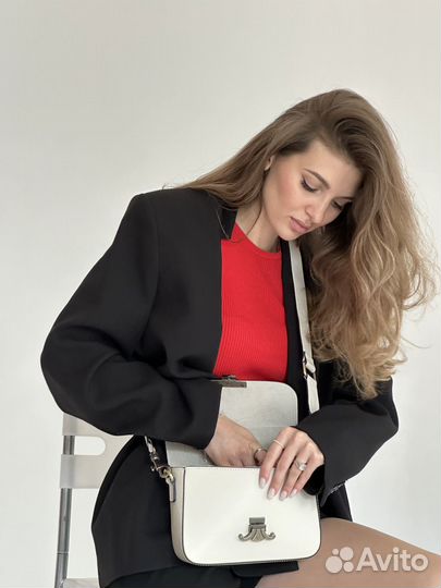 Сумка белая натуральная кожа Италия