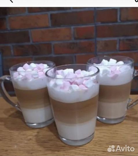 Новый стильный набор прозрачных кружек 4шт 320 мл