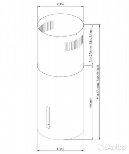 Каминная островная вытяжка Korting KHA 39970 W Cyl