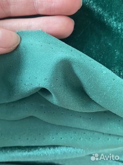 Ткань бархат изумрудный