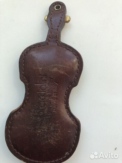 Брелок кожаный в виде виолончели, Италия