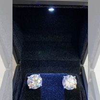 Золотые серьги с CVD бриллиантами 8 карат