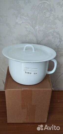 Горшок эмалированный белый