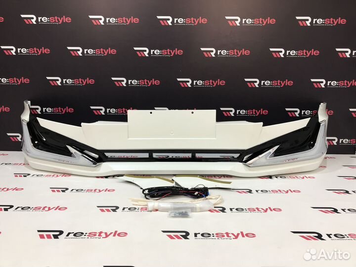 Губа передняя Toyota Land Cruiser Prado 120 Белая