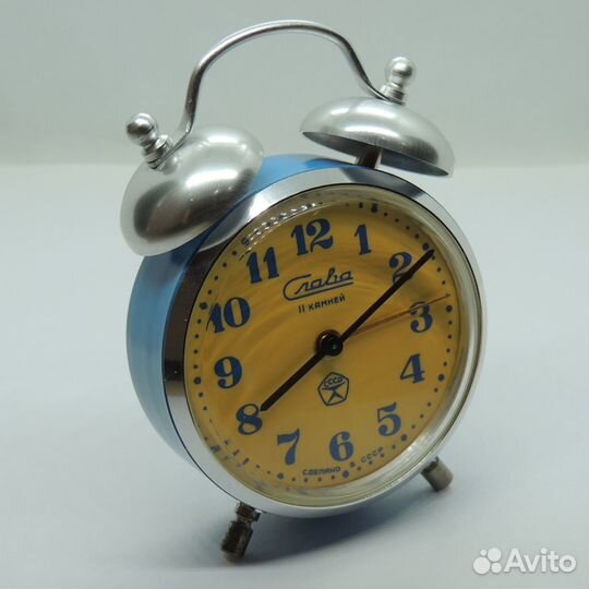 Слава Советский механический будильник часы СССР