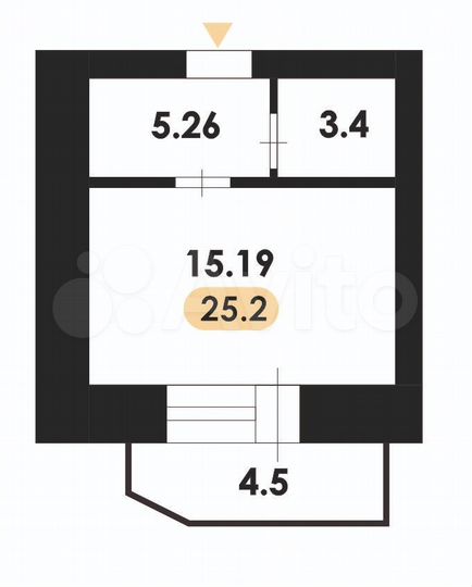 1-к. квартира, 25 м², 4/9 эт.