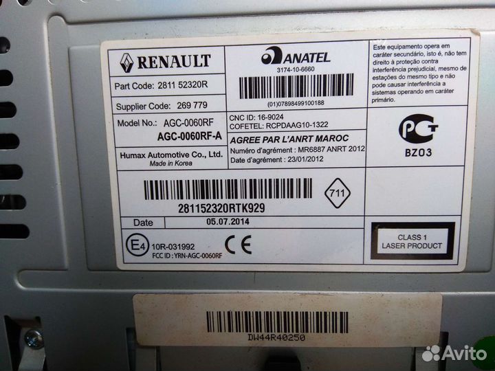 Магнитола Renault Duster