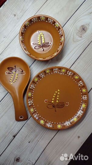 Блюдо из натуральной глины