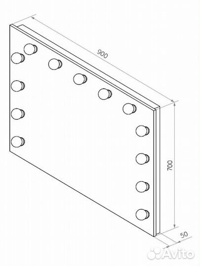Гримерное зеркало с подсветкой
