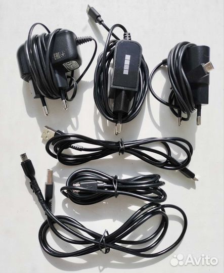Кабели micro usb (m) - usb A (m), блоки питания