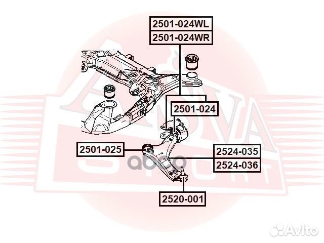Рычаг передний левый 2524035 asva