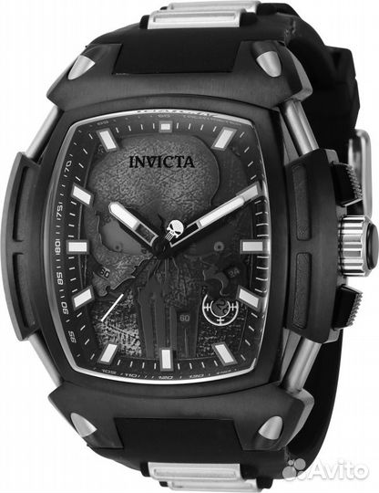 Чёрные Часы с Черепом Invicta Marvel Мужские Новые