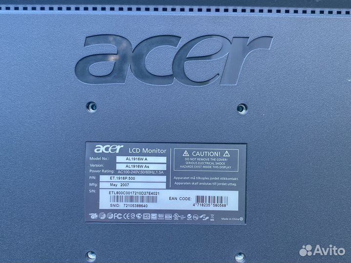 Монитор Acer AL1916W