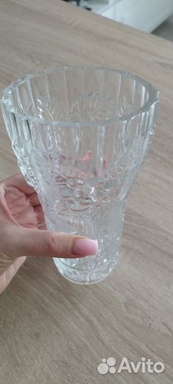 Ваза для цветов, стекло рельефное, времён СССР