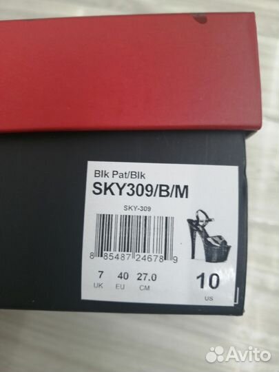 Pleaser чёрные р.40-41 лак