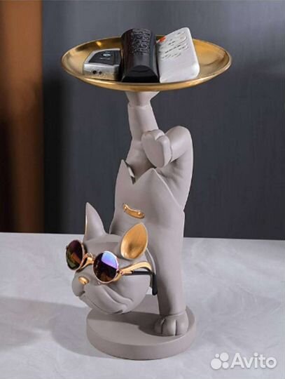 Фигурка интертерная собака бульдог ваза подставка