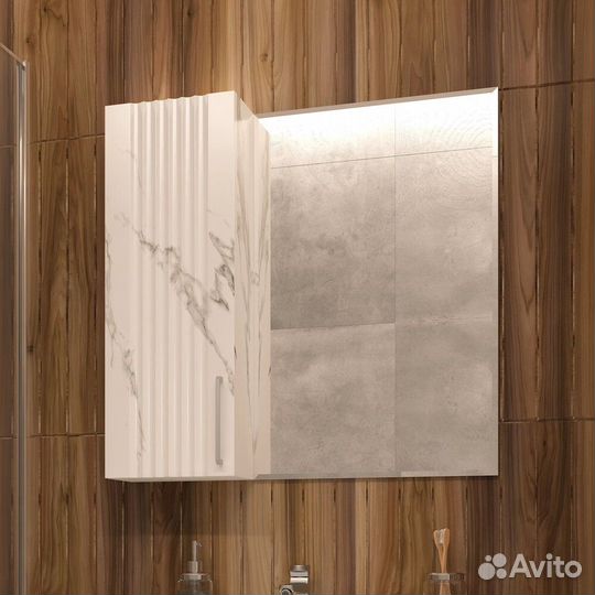 Зеркало-шкаф EVA gold Era 70 Монте белый