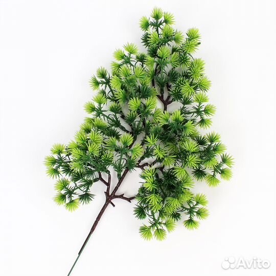 Бонсай, хвойная/еловая ветка искусственная, декор зимний, рождественский, 32 см, набор 2 ветки