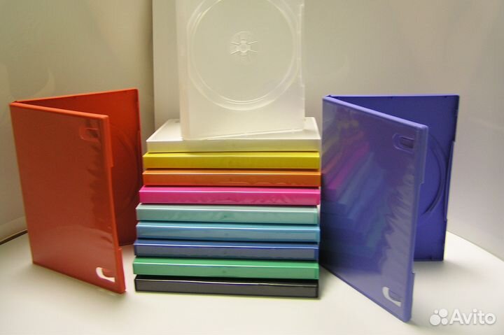 Боксы для CD и DVD дисков разноцветные