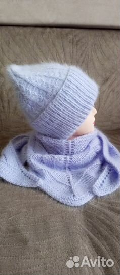 Зимняя шапка и снуд женский