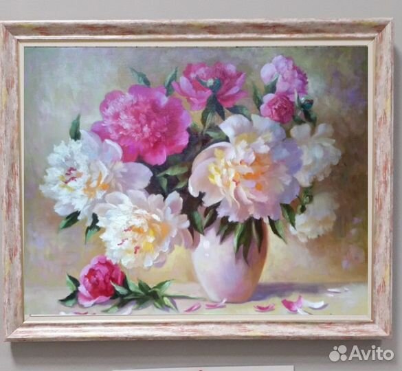 Картина букет пионов