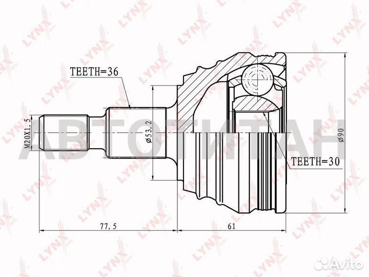 Шрус наружный перед прав/лев Seat Cordoba I (6K2/C