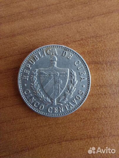 Монета 5центов Куба