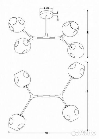 Накладной светильник Freya Desi FR5006CL-04B