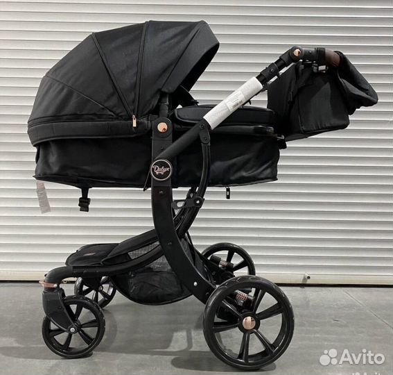 Коляска- трансфомер 3в1 luxmom 608, черный ткань