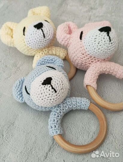 Мягкая игрушка на буковом колечке