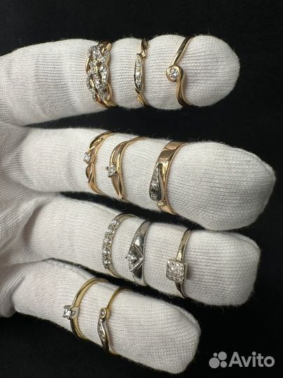 Золотые кольца с бриллиантами