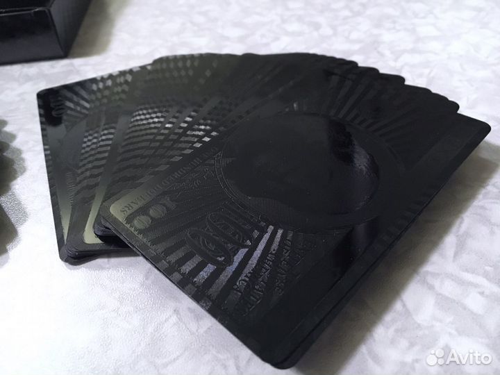 Игральные чёрные карты пластик