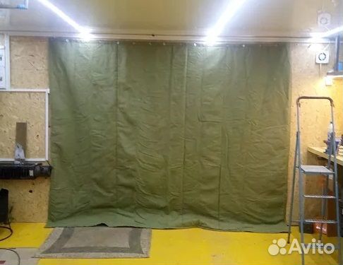 Шторы утепленные в гараж из брезента